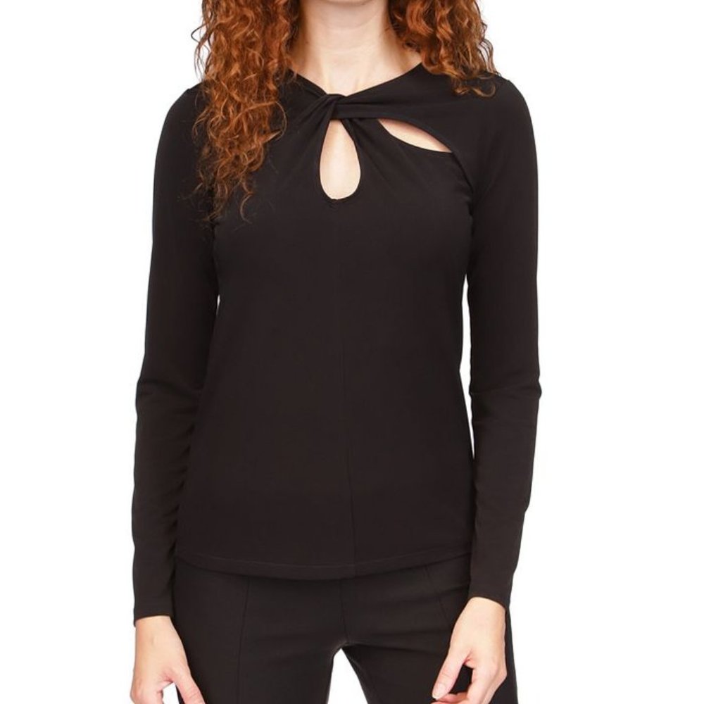 Michael Michael Kors Womens Twisted Keyhole Neckline Top Black  B4HP